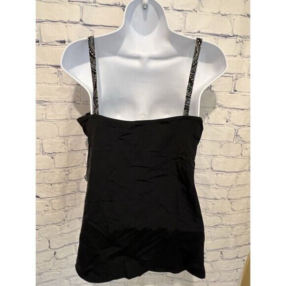 Paisley Print Layered Fabric Tankini Swimsuit Bathingsuit Top Size Medium M - Picture 3 of 3